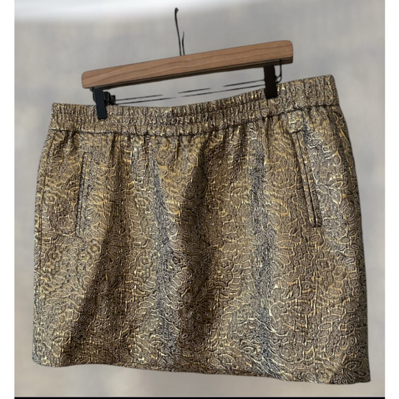 Women's LOFT Gold Pleated Skirt Size XL - Picture 1 of 4